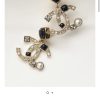 ☑️CHANEL香奈儿c2双c 黑色菱形珍珠耳钉耳环