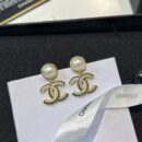 ☑️CHANEL香奈儿c2双c 珍珠黑钻耳钉耳环