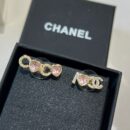 ☑️CHANEL香奈儿c1双c粉桃心耳钉耳环