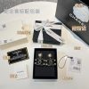 ☑️CHANEL香奈儿c2双c黑皮山茶花耳钉耳环