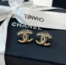 ☑️CHANEL香奈儿c1双c黑钻耳钉耳环