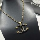 ☑️CHANEL香奈儿双c黑皮绳项链