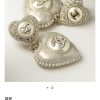 ☑️CHANEL香奈儿c2双c满钻桃心爱心耳钉耳环