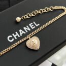 ☑️CHANEL香奈儿双c满钻桃心爱心手链 项链