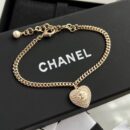 ☑️CHANEL香奈儿双c满钻桃心爱心手链 项链