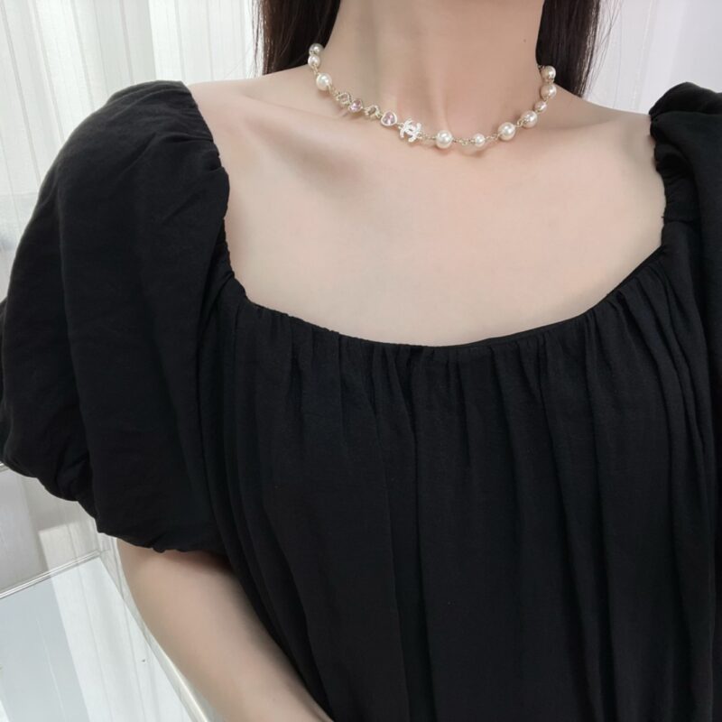 ☑️CHANEL香奈儿双c珍珠coco粉桃心爱心项链颈链 - Image 5