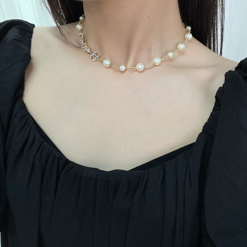 ☑️CHANEL香奈儿双c珍珠coco粉桃心爱心项链颈链 - Image 4
