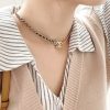☑️CHANEL香奈儿双c黑钻黑皮绳项链