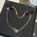 ☑️CHANEL香奈儿双c黑钻黑皮绳项链