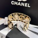 ☑️CHANEL香奈儿双c黑皮绳开口手镯