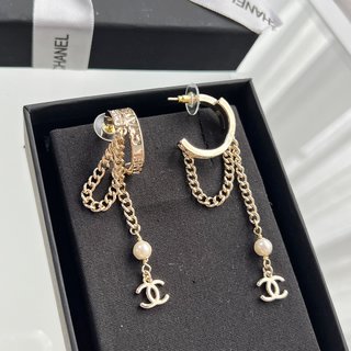 ☑️CHANEL香奈儿双c流苏珍珠耳钉耳环