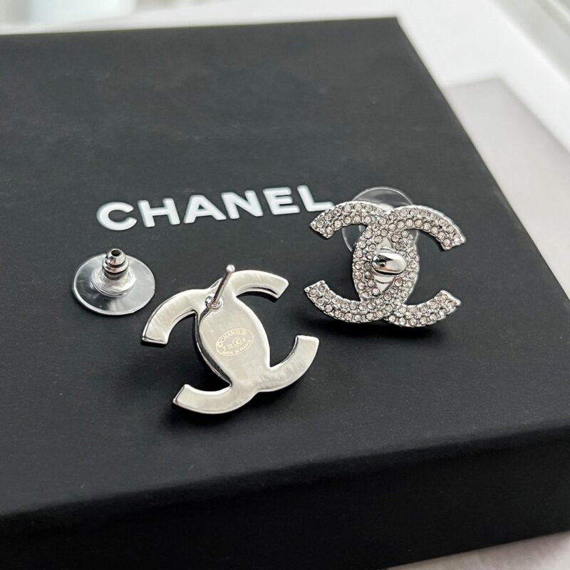 ☑️CHANEL香奈儿双c满钻耳钉 胸针 - Image 9