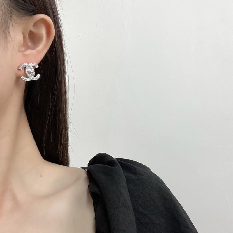☑️CHANEL香奈儿双c满钻耳钉 胸针 - Image 6