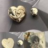 ☑️CHANEL香奈儿金色双c桃心胸针