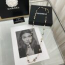 ☑️CHANEL香奈儿珍珠双c黑钻毛衣链项链