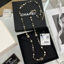 ☑️CHANEL香奈儿珍珠双c黑钻毛衣链项链