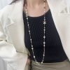 ☑️CHANEL香奈儿珍珠双c黑钻毛衣链项链