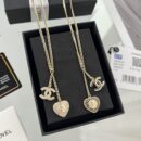 ☑️CHANEL香奈儿满钻桃心双c项链
