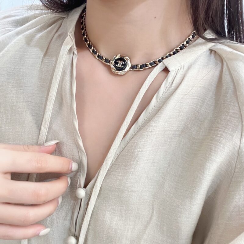 ☑️CHANEL香奈儿双c 黑皮绳项链颈链 - Image 7