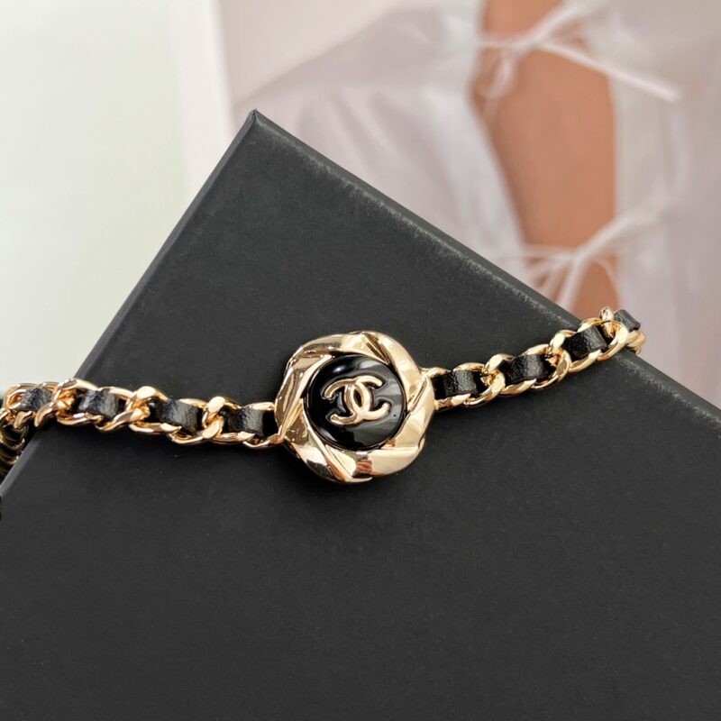 ☑️CHANEL香奈儿双c 黑皮绳项链颈链 - Image 8