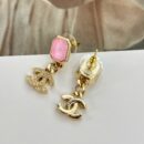 ☑️CHANEL香奈儿 c20双c 粉宝石耳钉耳环