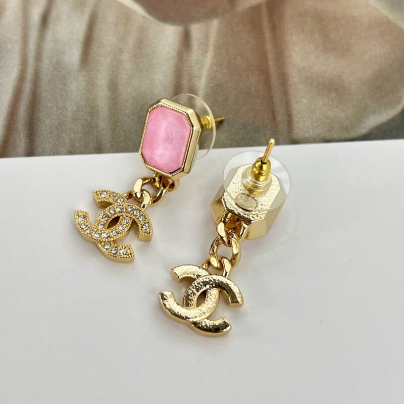 ☑️CHANEL香奈儿 c20双c 粉宝石耳钉耳环 - Image 10