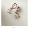 ☑️CHANEL香奈儿 c20双c 粉宝石耳钉耳环