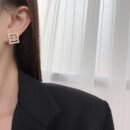 ☑️CHANEL香奈儿双c 方形耳钉耳环