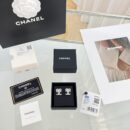 ☑️CHANEL香奈儿双c 满钻蝴蝶结耳钉耳环