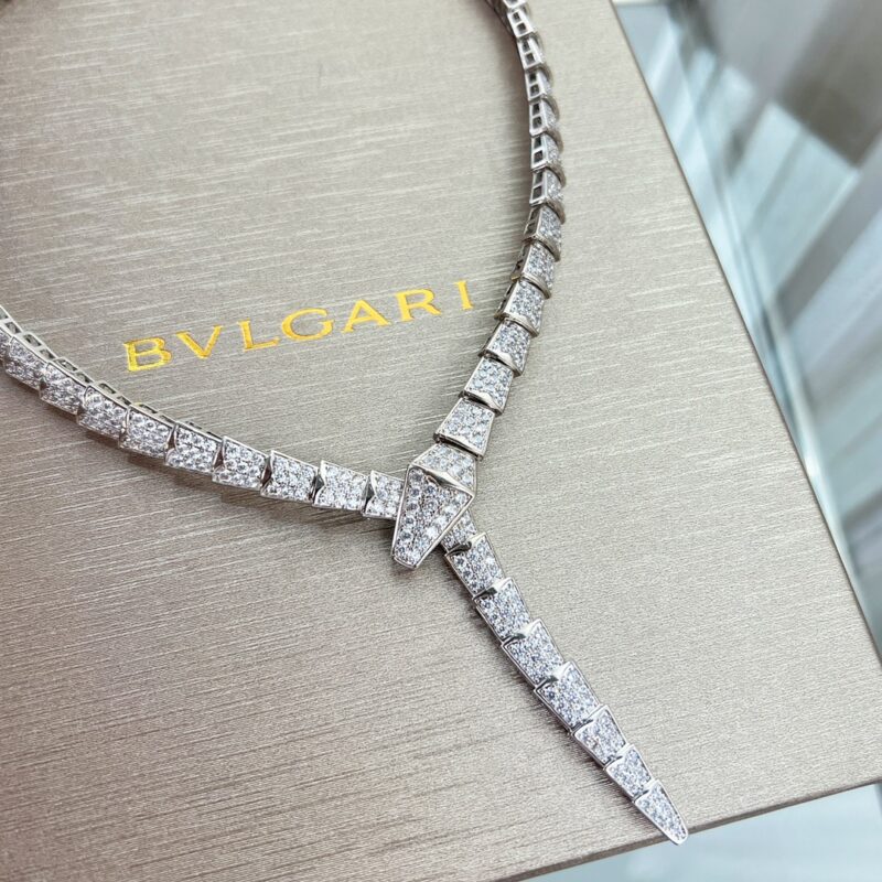 BVLGARI宝格丽满钻蛇骨项链项圈 - Image 7