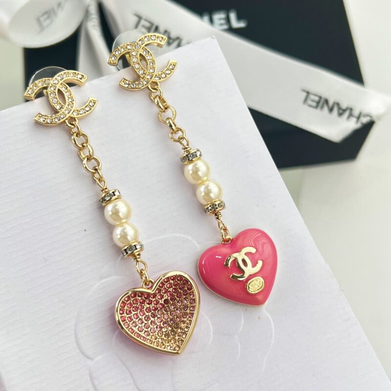 ☑️CHANEL香奈儿c2双c桃心爱心珍珠耳钉耳 - Image 11