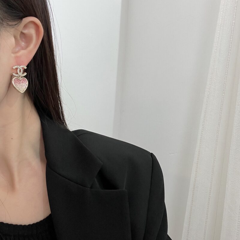 ☑️CHANEL香奈儿c2双c桃心爱心耳钉耳环 - Image 6