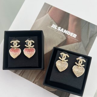 ☑️CHANEL香奈儿c2双c桃心爱心耳钉耳环