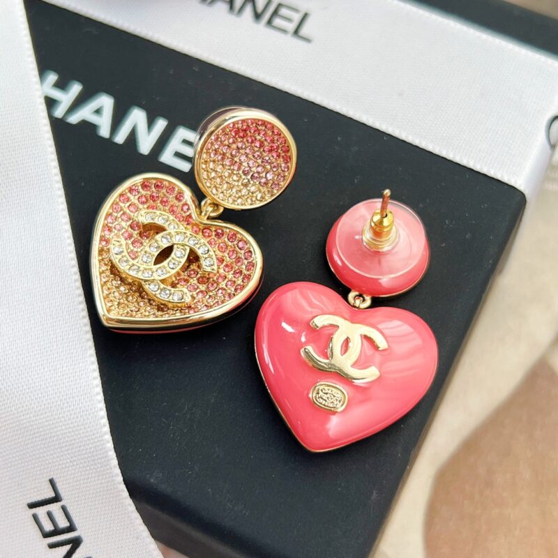 ☑️CHANEL香奈儿c2双c桃心爱心耳钉耳环 - Image 12
