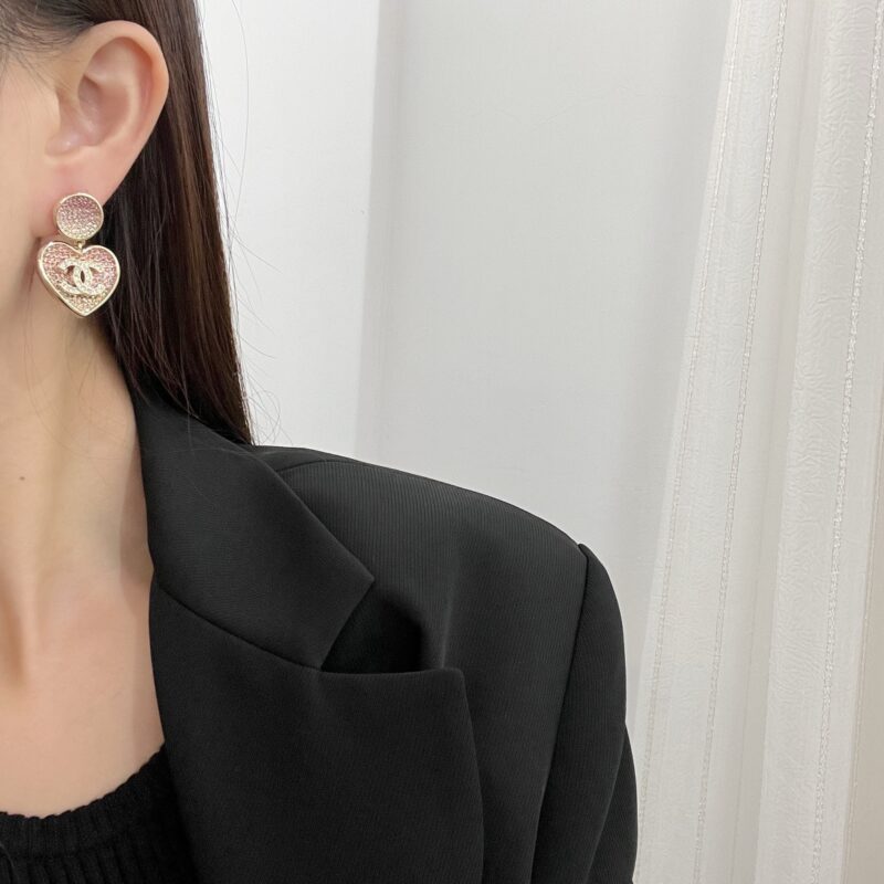 ☑️CHANEL香奈儿c2双c桃心爱心耳钉耳环 - Image 9
