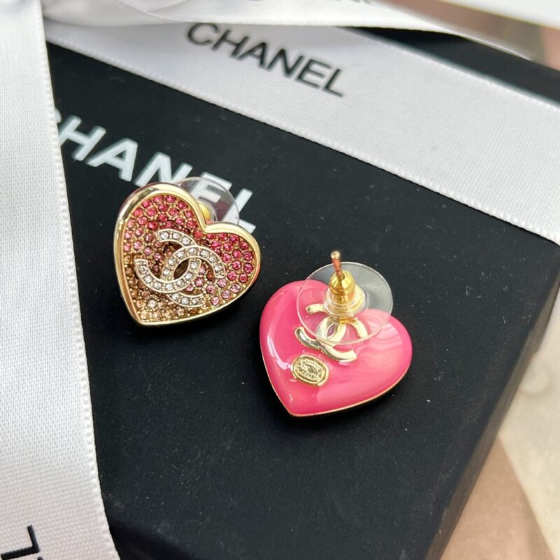 ☑️CHANEL香奈儿c1双c桃心爱心耳钉耳环 - Image 12