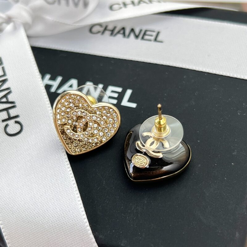 ☑️CHANEL香奈儿c1双c桃心爱心耳钉耳环 - Image 11