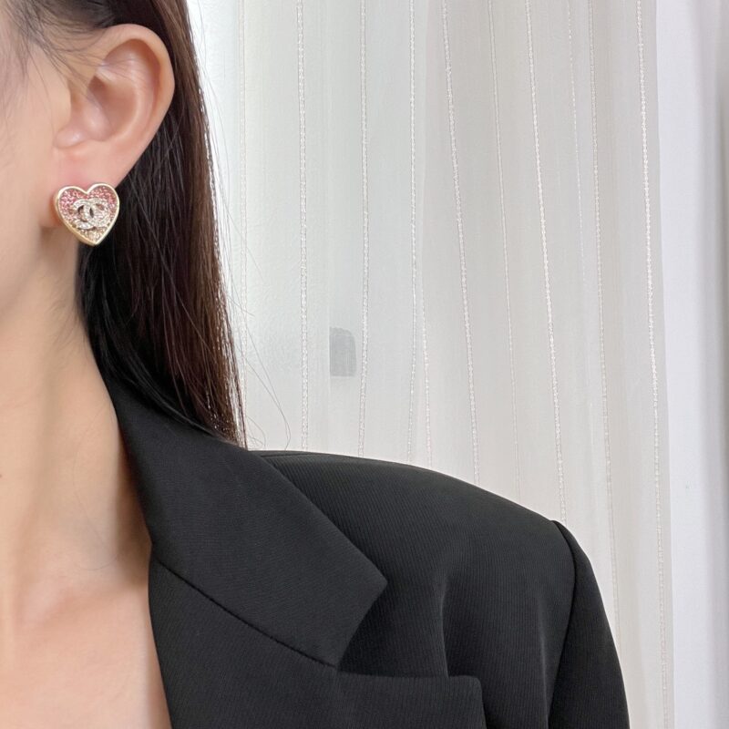 ☑️CHANEL香奈儿c1双c桃心爱心耳钉耳环 - Image 10