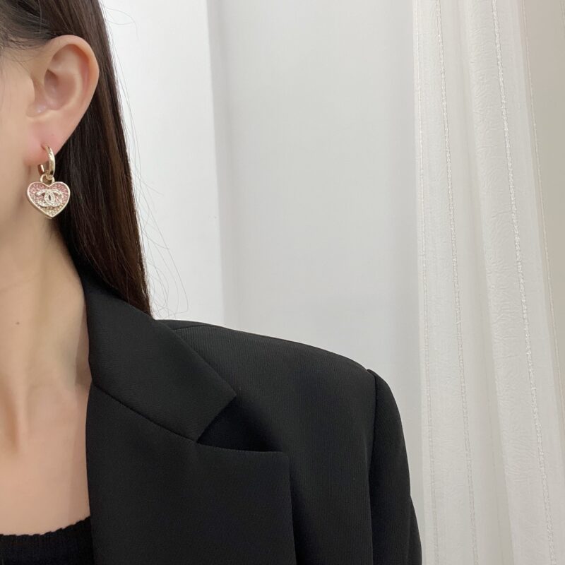☑️CHANEL香奈儿c2双c桃心爱心耳钉耳环 - Image 6