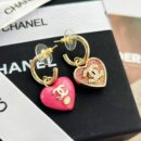 ☑️CHANEL香奈儿c2双c桃心爱心耳钉耳环