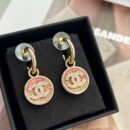 ☑️CHANEL香奈儿c2双c圆形满钻耳钉耳环
