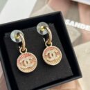 ☑️CHANEL香奈儿c2双c圆形满钻耳钉耳环