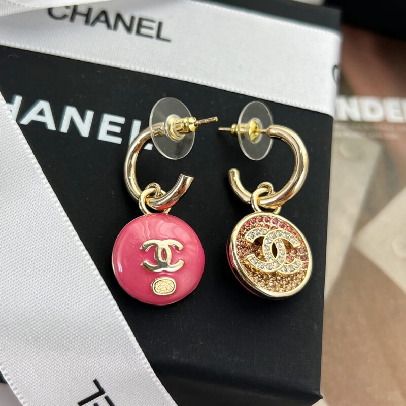 ☑️CHANEL香奈儿c2双c圆形满钻耳钉耳环 - Image 11