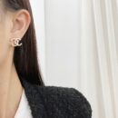 ☑️CHANEL香奈儿双c半钻耳钉耳环