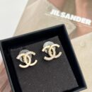 ☑️CHANEL香奈儿双c半钻耳钉耳环