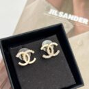 ☑️CHANEL香奈儿双c半钻耳钉耳环