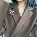 ☑️CHANEL香奈儿双c半钻胸针