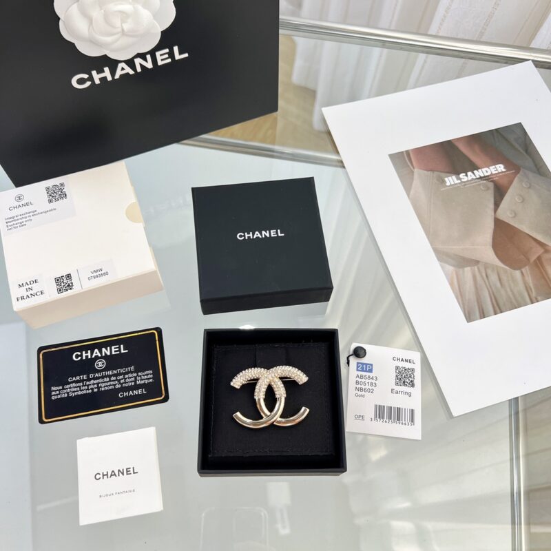 ☑️CHANEL香奈儿双c半钻胸针 - Image 3