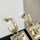 ☑️CHANEL香奈儿c2金色双c方形耳钉耳环