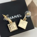 ☑️CHANEL香奈儿c2金色双c方形耳钉耳环